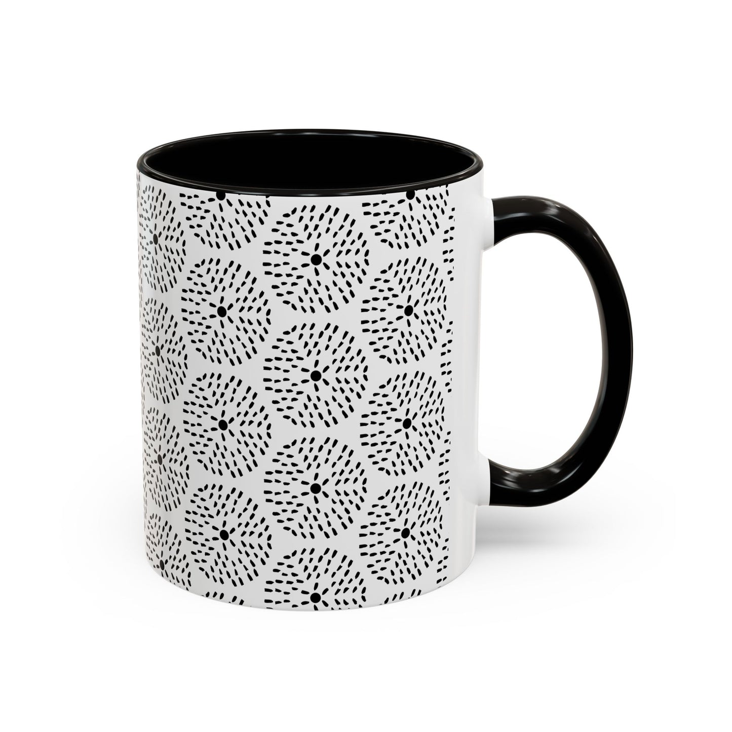 Geometric Dandelion Ink Stylized Mug, 11oz - Minimalistic and Elegant Design