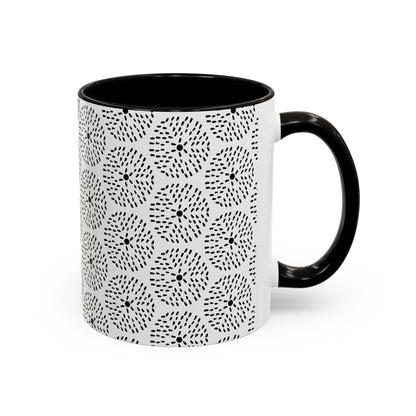Geometric Dandelion Ink Stylized Mug, 11oz - Minimalistic and Elegant Design