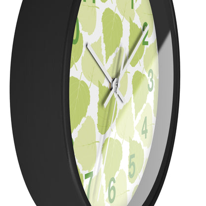 Birch Leaves - Modern Greenery Wall Clock - Stylish Home Decor for Nature Lovers