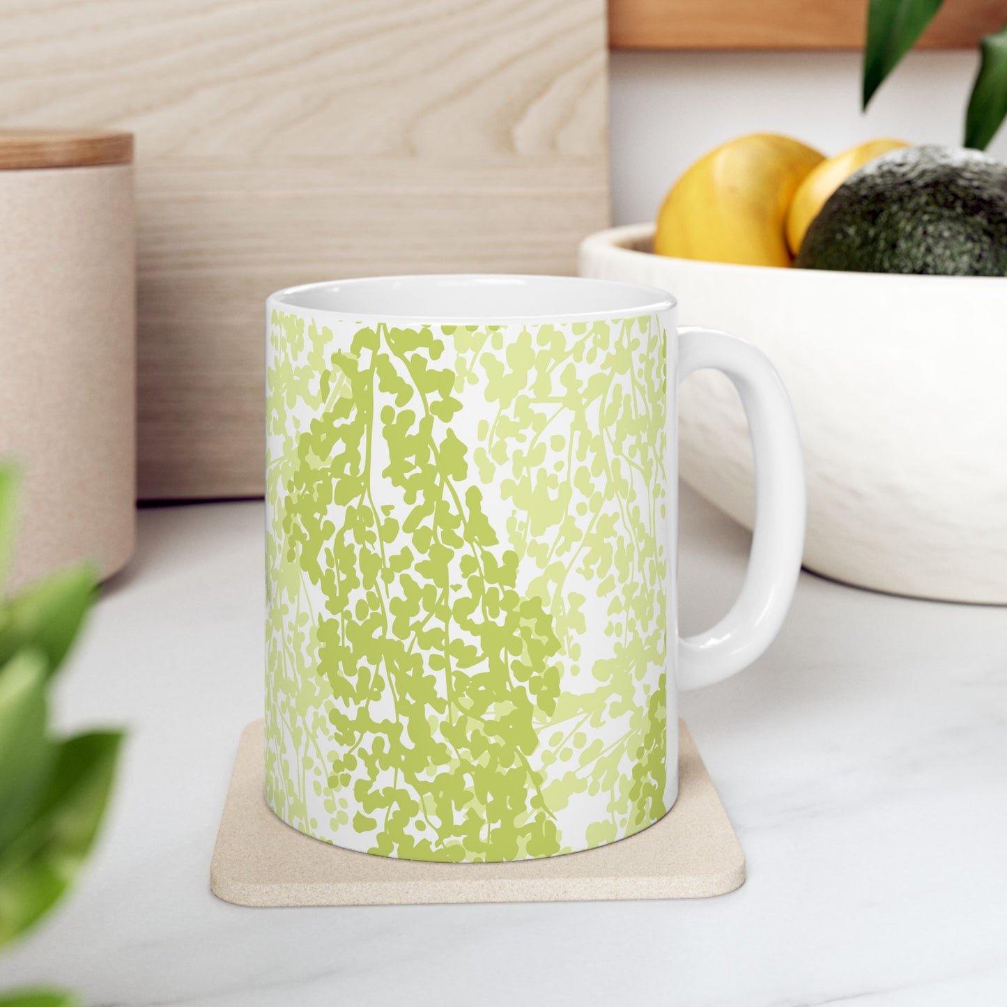 Weeping Birch - Botanical Green Ceramic Mug - 11oz & 15oz - Perfect for Coffee Lovers & Nature Enthusiasts