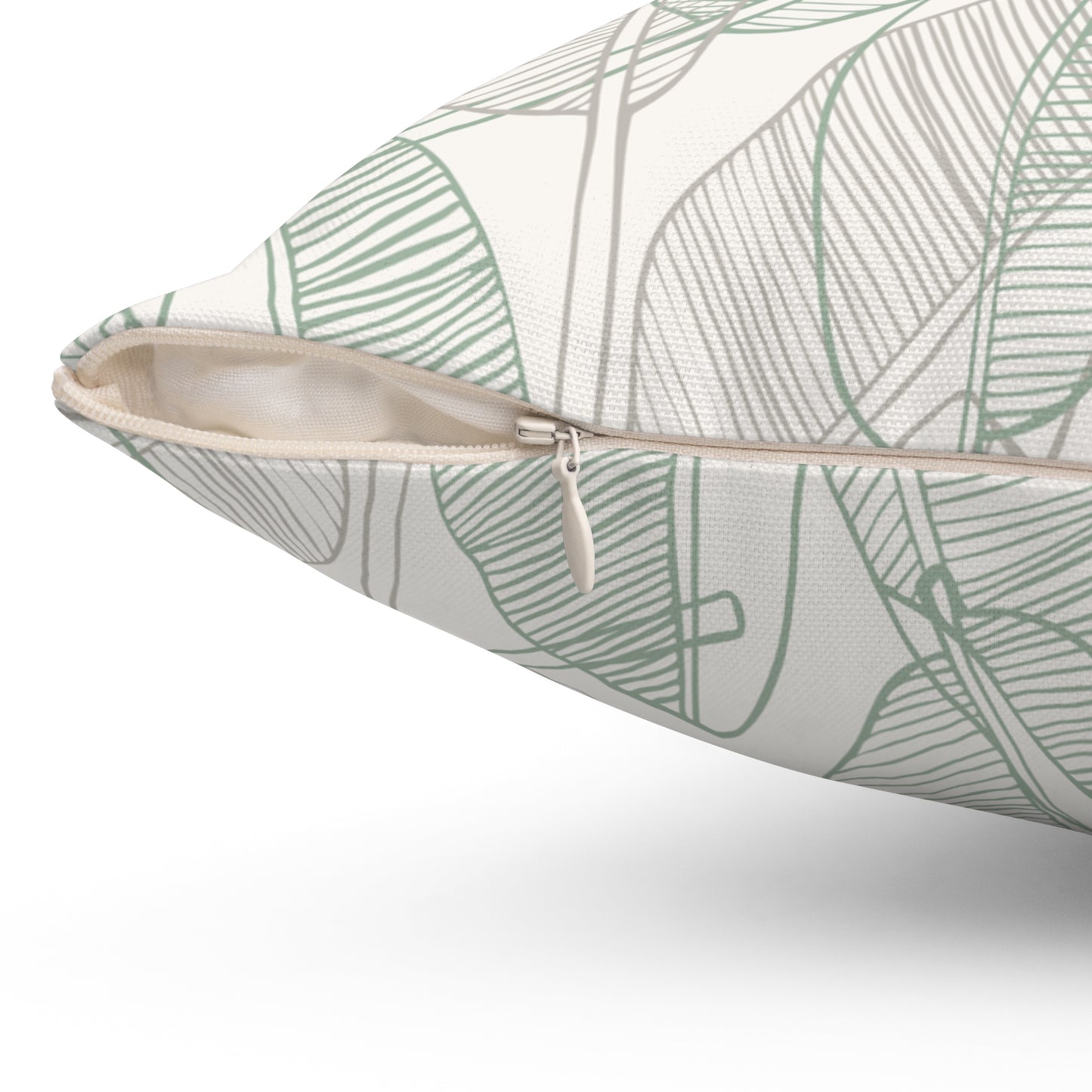 Tropical Leaves Pillow  - Home decor - Sand and Sage Green - Gifting