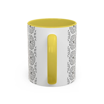 Geometric Dandelion Ink Stylized Mug, 11oz - Minimalistic and Elegant Design