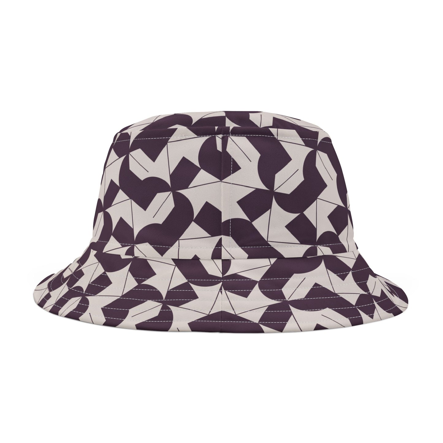 Modern Maze Bucket Hat - Deep Purple, Perfect for Summer Adventures