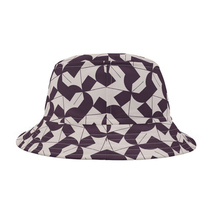 Modern Maze Bucket Hat - Deep Purple, Perfect for Summer Adventures