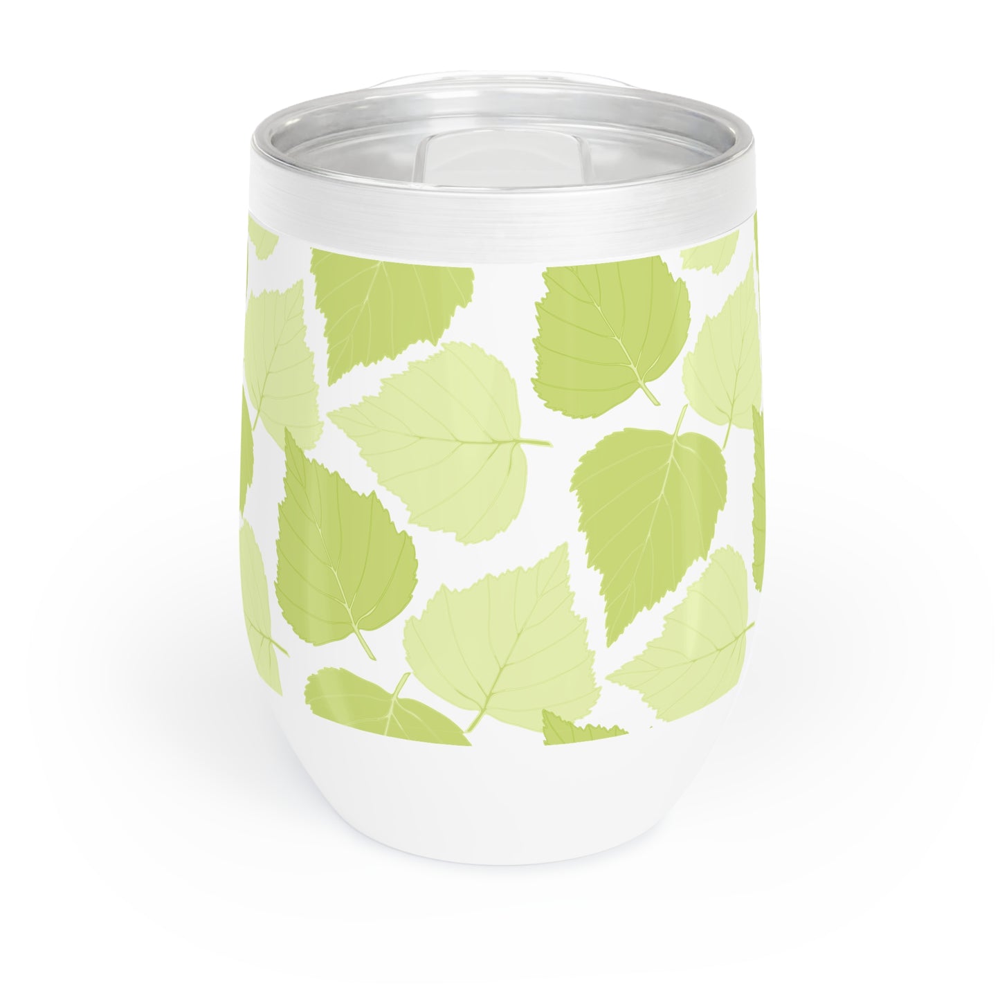 Birch Leaves - Chic Green Floral Wine Tumbler - Perfect for Outdoor Gatherings & Relaxation