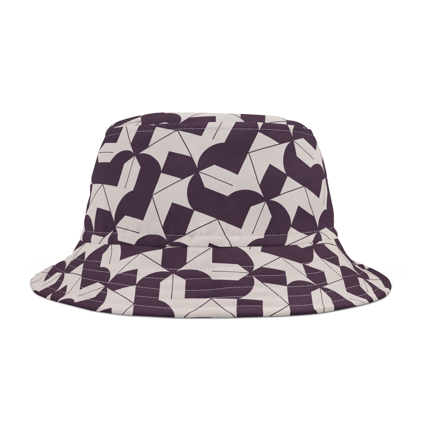 Modern Maze Bucket Hat - Deep Purple, Perfect for Summer Adventures