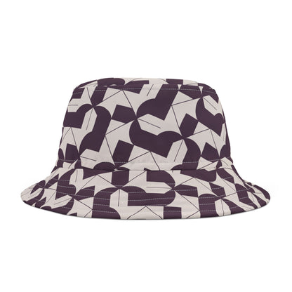 Modern Maze Bucket Hat - Deep Purple, Perfect for Summer Adventures