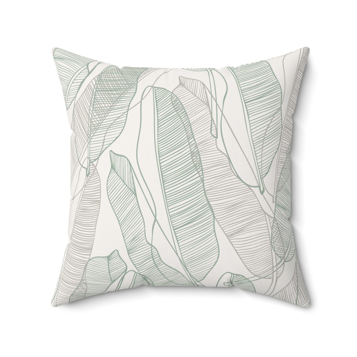 Tropical Leaves Pillow  - Home decor - Sand and Sage Green - Gifting