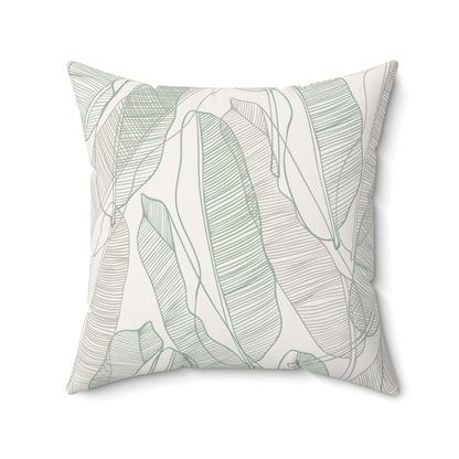 Tropical Leaves Pillow  - Home decor - Sand and Sage Green - Gifting