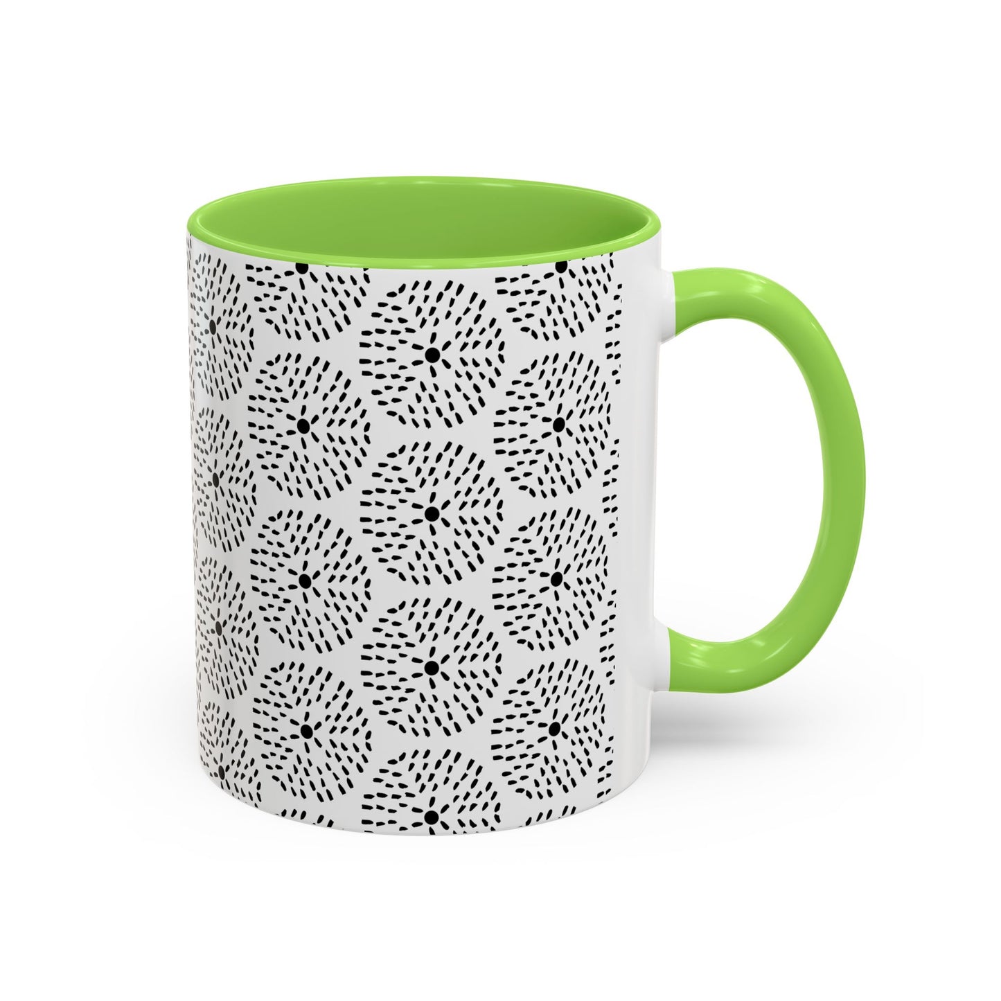 Geometric Dandelion Ink Stylized Mug, 11oz - Minimalistic and Elegant Design