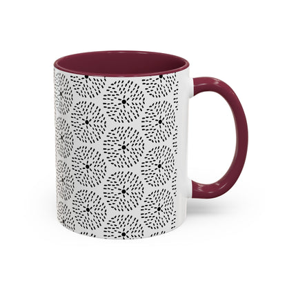 Geometric Dandelion Ink Stylized Mug, 11oz - Minimalistic and Elegant Design