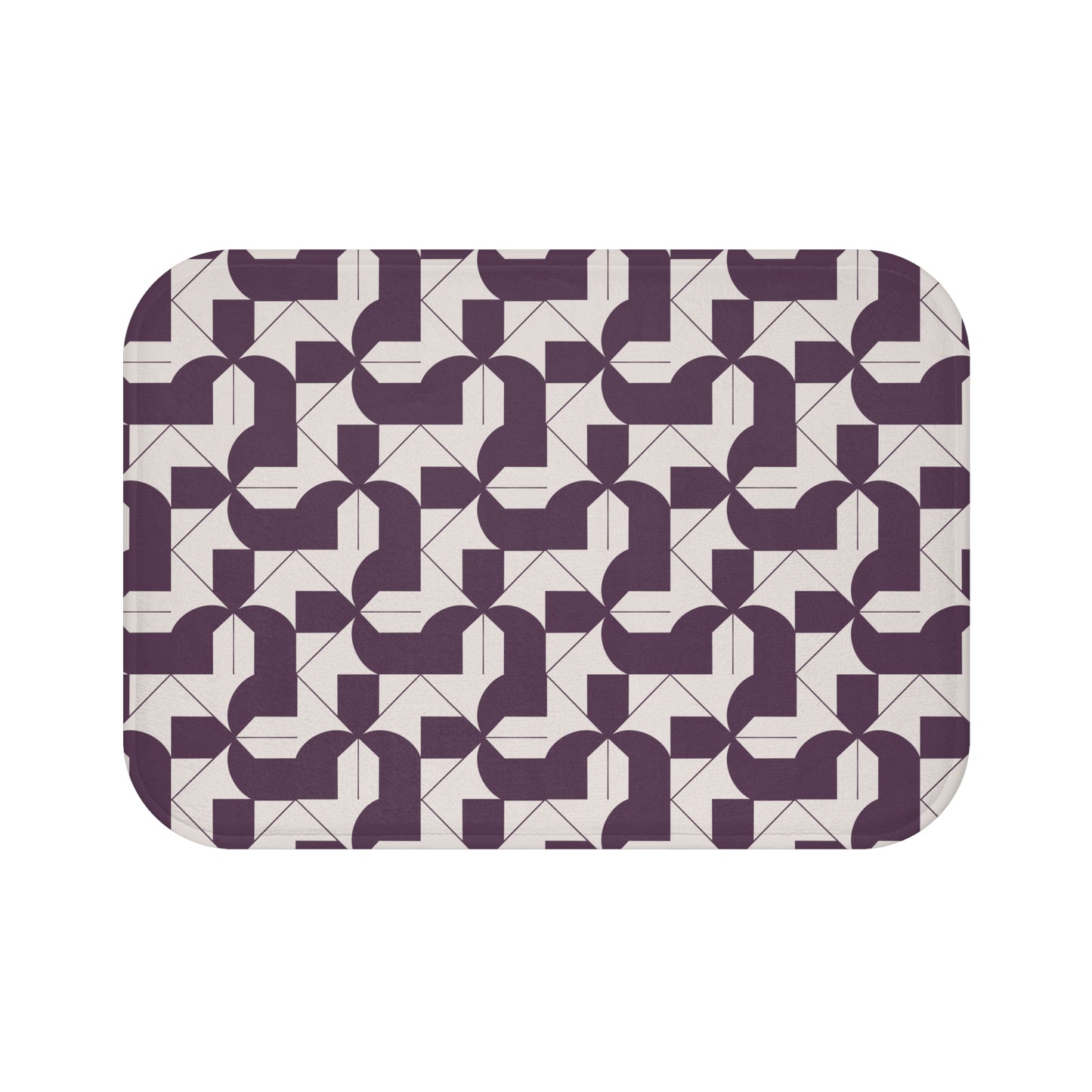 Modern Maze Bath Mat - Geometrical Home Decor - Deep Purple