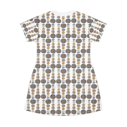 Pebbles - T-Shirt Dress White Background