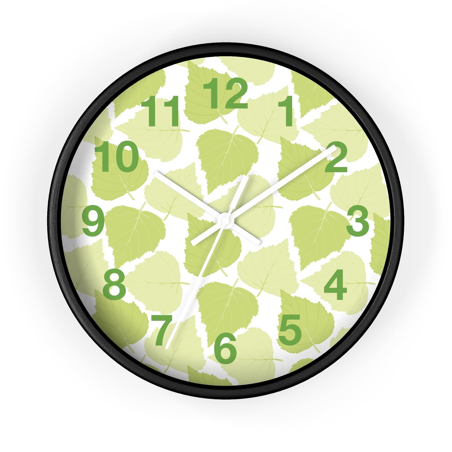 Birch Leaves - Modern Greenery Wall Clock - Stylish Home Decor for Nature Lovers