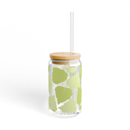 Stylish 16oz Sipper Glass with Bamboo Lid, Perfect for Home, Parties, Gifts, Eco-Friendly, Drinkware