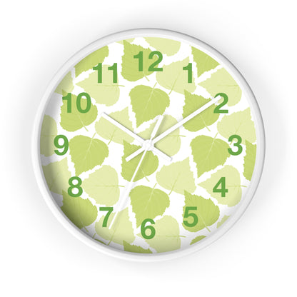 Birch Leaves - Modern Greenery Wall Clock - Stylish Home Decor for Nature Lovers
